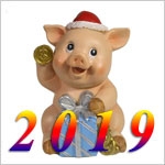 Символ года 2019 Желтая свинья