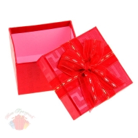Коробка подарочная квадрат фактура 5,5 х 10 х 10 см, красный