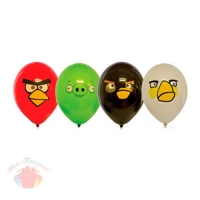 Шар латексный пастель Angry Birds Злые птички c гелием без обработки