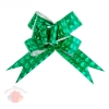 Бант-бабочка № 4,5 голография с рисунком 3D квадраты зелёный