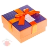 Коробка подарочная квадрат 11*11*5,8 см на праздник фиолетовая