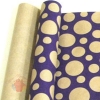 Крафт бумага глянц.вл. Европа Шары большие фиолетовый цв. на коричневом фоне 70 см х 8,5 м