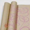 Крафт бумага Серпантин розовый на коричневом фоне 70 см х 8,5 м