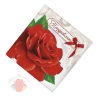 Мини-открытка Поздравляю, красная роза 7 х 7 см