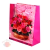 Пакет подарочный "Букет" Розовый  26*32 см