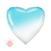 Сердце Бело-голубой градиент / White-Blue gradient с гелием