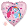 Шар (18''/46 см) Сердце, My Little Pony, Лошадки Пинки Пай и Радуга, Розовый