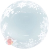 Шар (18''/46 см) Сфера 3D, Deco Bubble, Снежинки, Прозрачный, Кристалл, 1 шт. в упак.