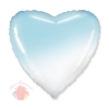 Шар (32''/81 см) Сердце, Голубой, Градиент, 1 шт. с гелием
