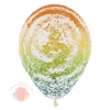 Воздушный шар (12''/30 см) Граффити, Радуга, Прозрачный, кристалл, 25 шт.